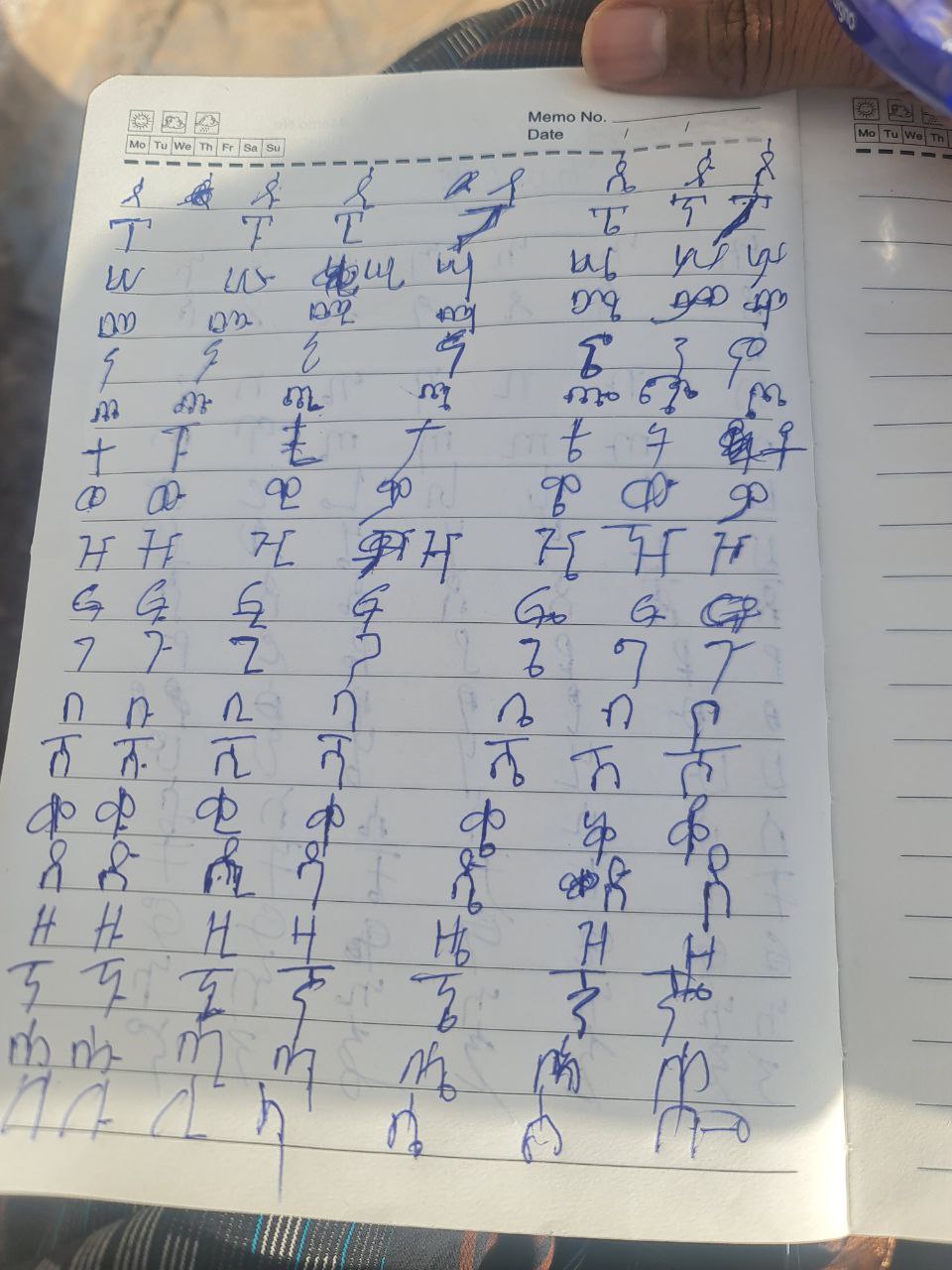 Amharic Fidel writing practice