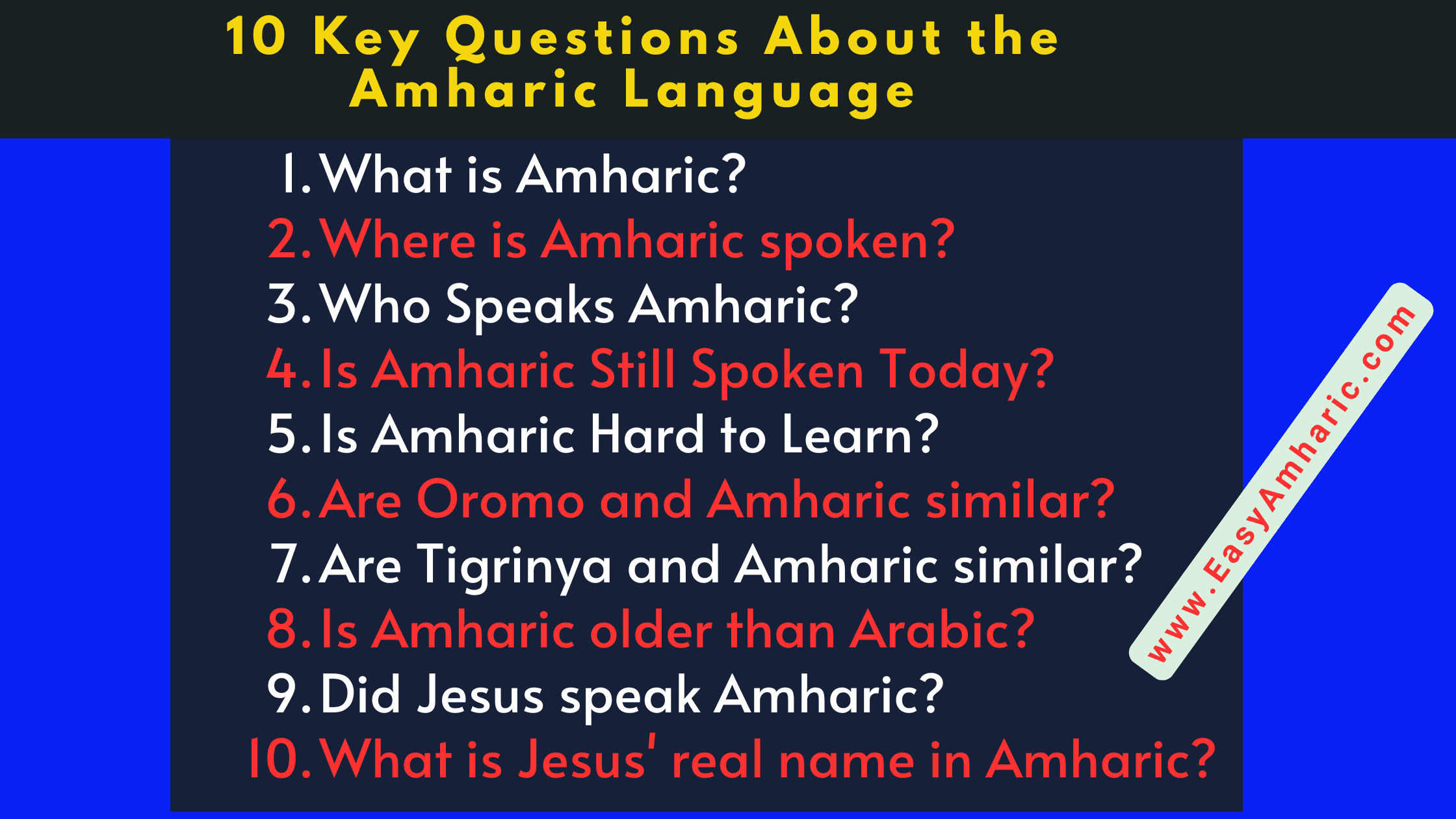 10 Key Questions About the Amharic Language Answered