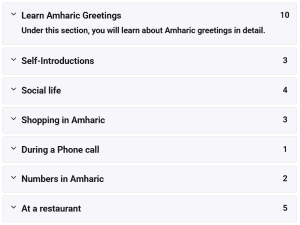 Free and structured Amharic courses for beginners