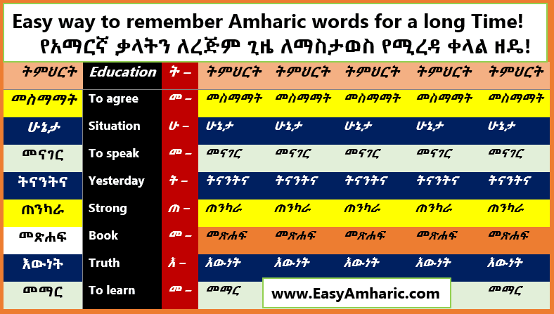 the best Amharic word memorizing technique