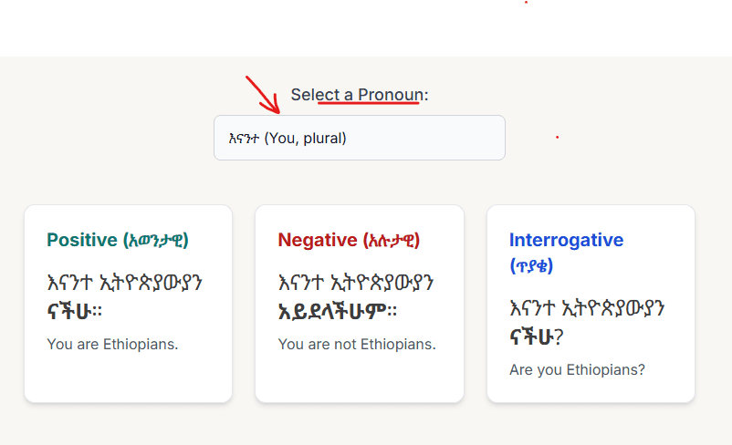 Amharic tenses in English